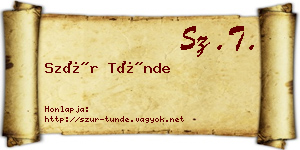 Szür Tünde névjegykártya